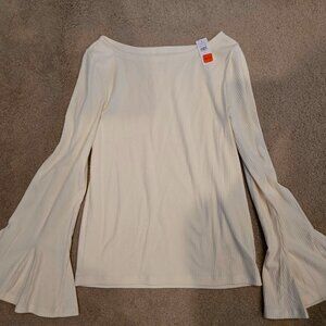 Gap NWT Cream Bell Sleeve Top L